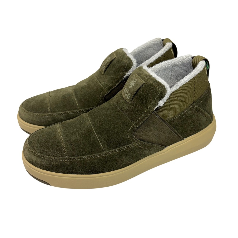 Stio Colter Low Slip On Mens Size 9 Olive Green Suede Fleece Lined Shoes 200312
